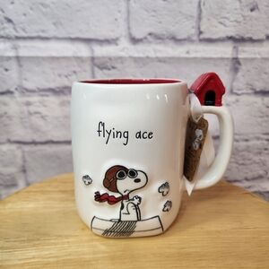 Peanuts 'Flying Ace' Snoopy Ceramic Mug - White with Red Interior, NWT